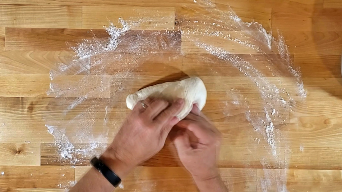 Fold dough over on itself