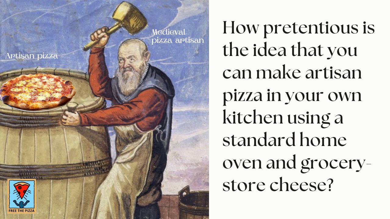 silly image of medieval pizza artisan