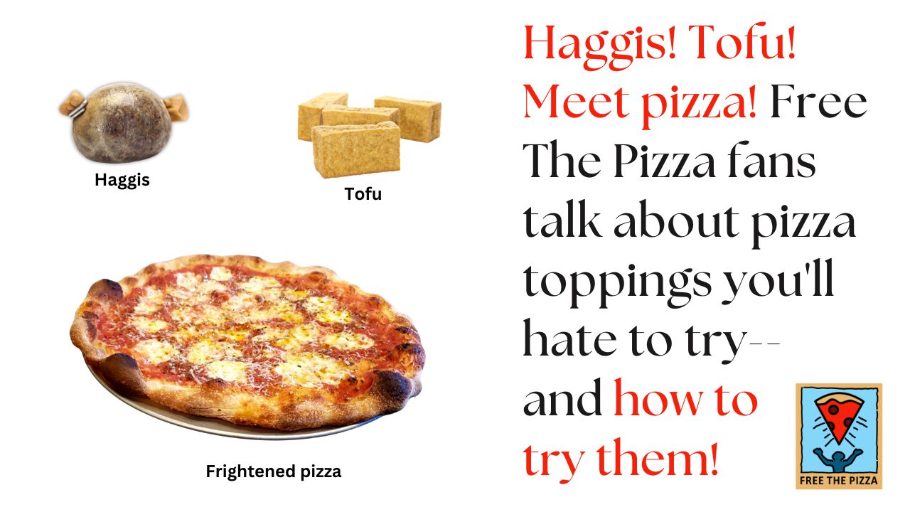 Haggis and tofu with pizza