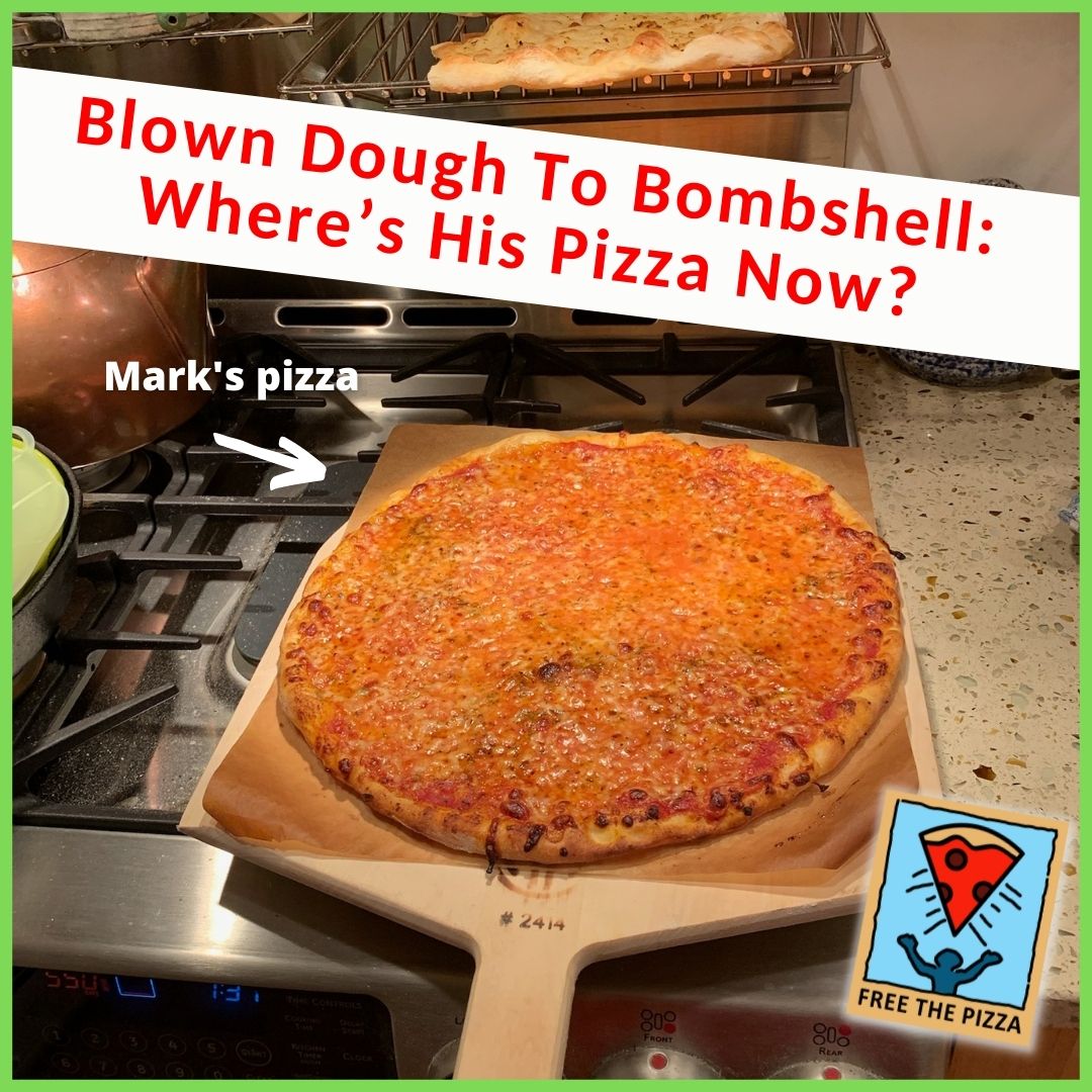 Mark's cheese pizza, which he made in his home oven 