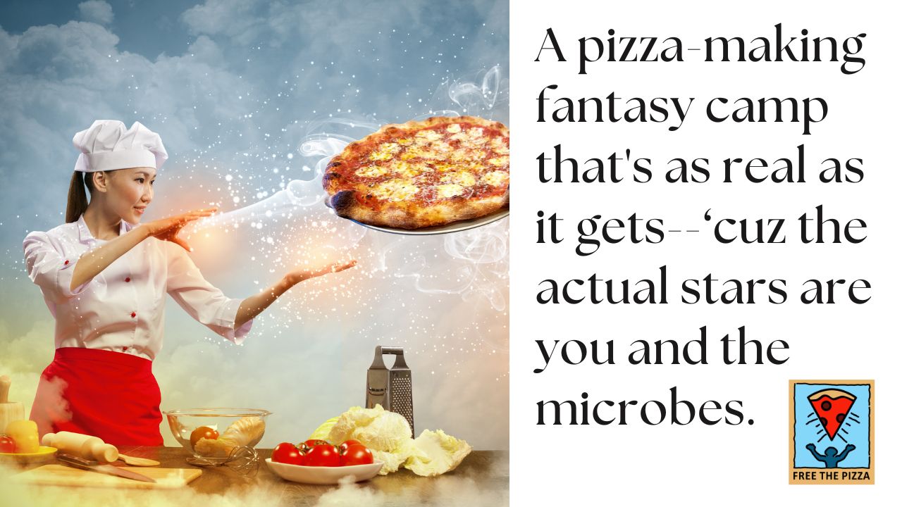 Woman making a fantasy pizza