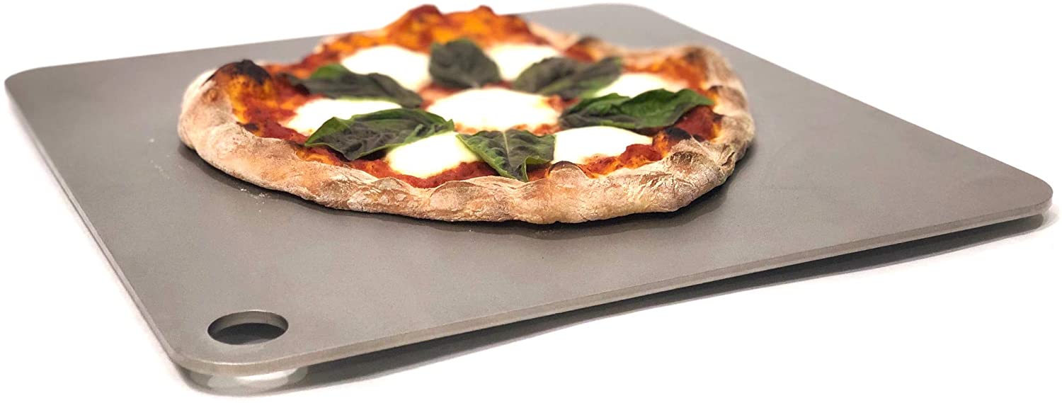 Pizza on Stainless Steel Tray