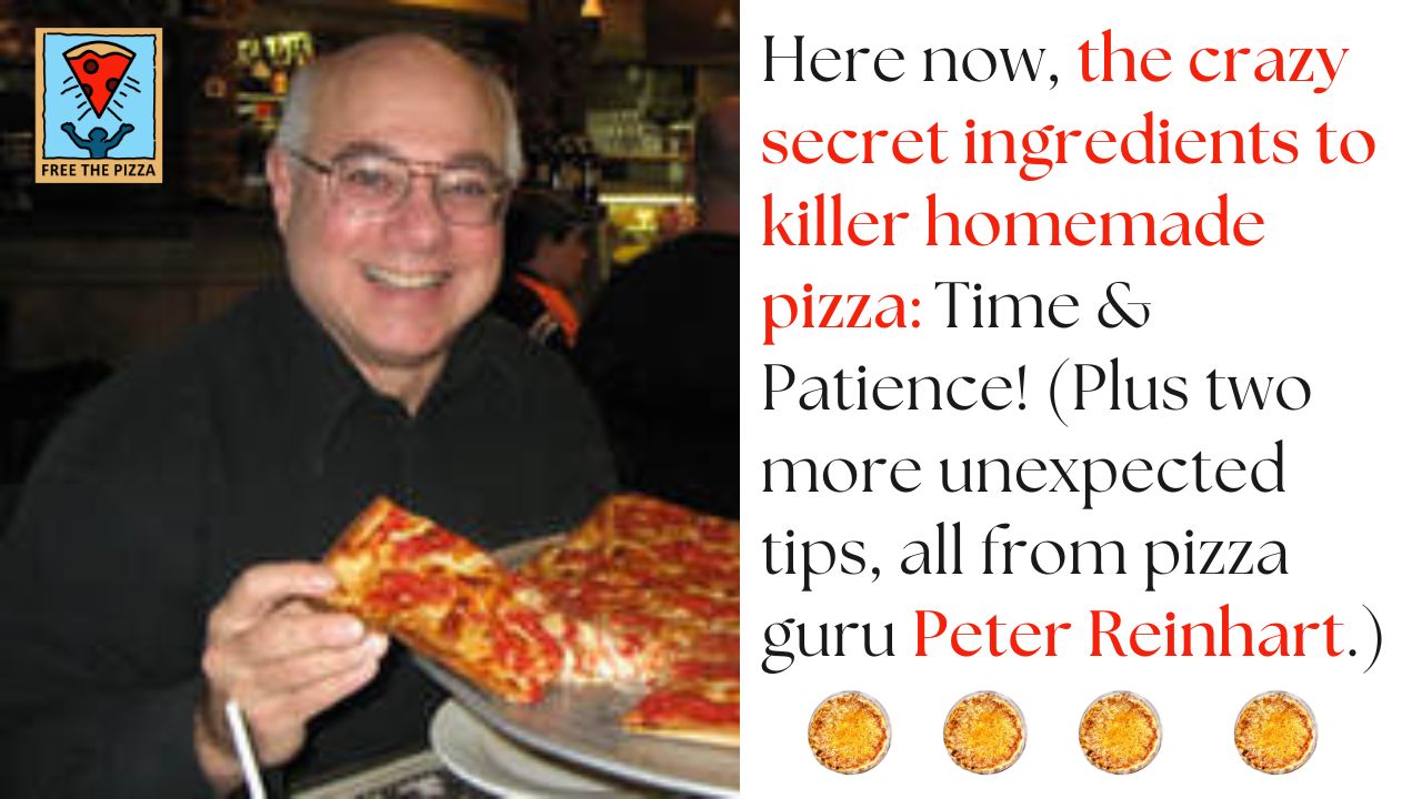 Peter Reinhart eating pizza